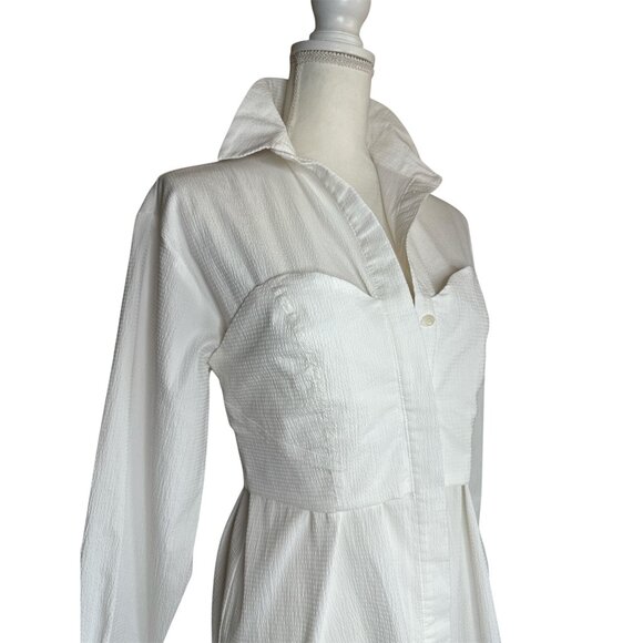 SOVERE Capture Corset Top in Milk Small New Womens Button Down Shirt Top - Picture 7 of 15